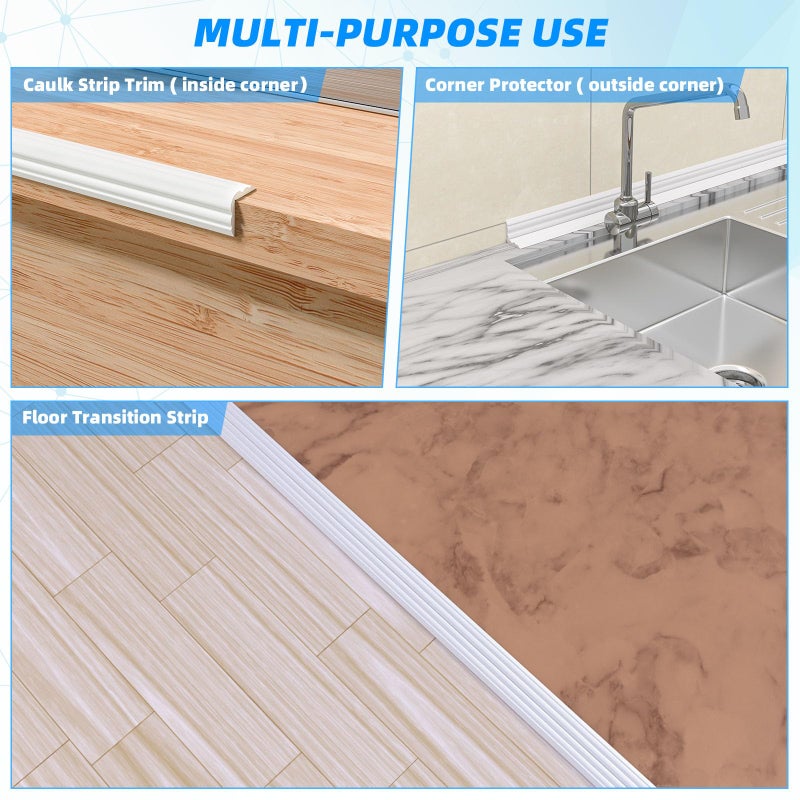 Pluden Wall Corner Protector Peel and Stick Corner Trim Molding  Flexible Inside & Outside Wall Edge Protector Guard  1.6In x 20FT Self Adhesive Moulding Trim Strip for Edge Ceiling - Image 4